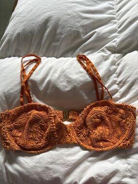 Crochet Underwire Bralette in Burnt Orange
